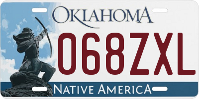 OK license plate 068ZXL