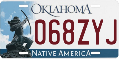 OK license plate 068ZYJ