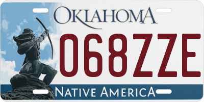 OK license plate 068ZZE