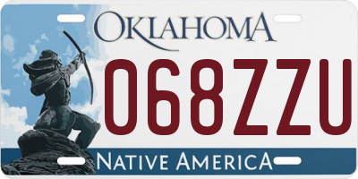 OK license plate 068ZZU