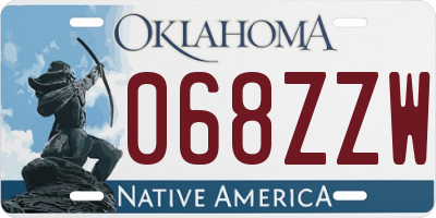 OK license plate 068ZZW