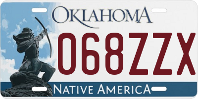 OK license plate 068ZZX