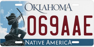 OK license plate 069AAE