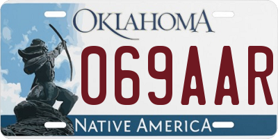 OK license plate 069AAR