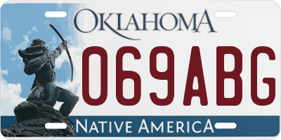 OK license plate 069ABG