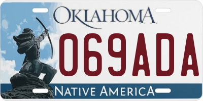 OK license plate 069ADA