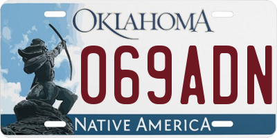 OK license plate 069ADN
