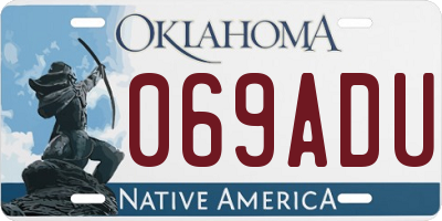 OK license plate 069ADU