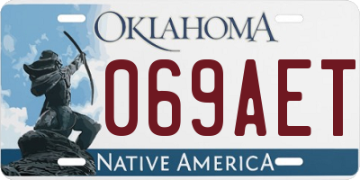 OK license plate 069AET