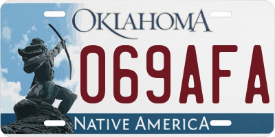 OK license plate 069AFA