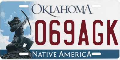 OK license plate 069AGK