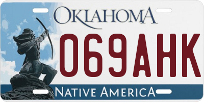 OK license plate 069AHK
