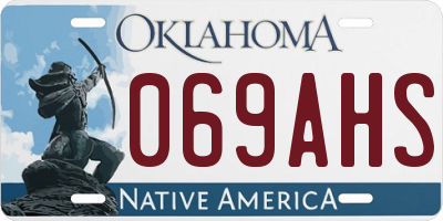 OK license plate 069AHS