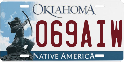 OK license plate 069AIW