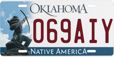 OK license plate 069AIY