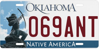 OK license plate 069ANT