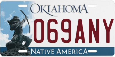 OK license plate 069ANY