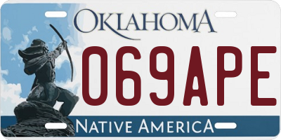 OK license plate 069APE