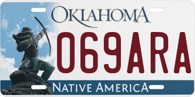 OK license plate 069ARA