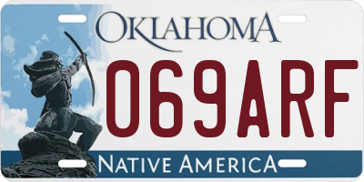 OK license plate 069ARF