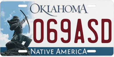 OK license plate 069ASD