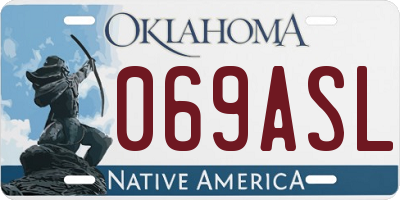 OK license plate 069ASL