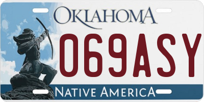 OK license plate 069ASY
