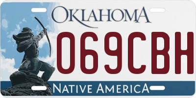 OK license plate 069CBH