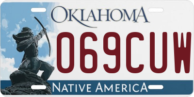 OK license plate 069CUW