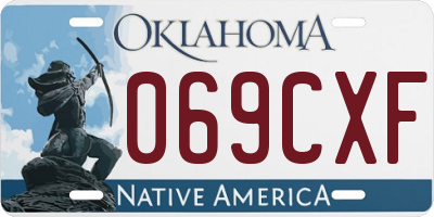 OK license plate 069CXF