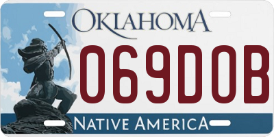 OK license plate 069DOB