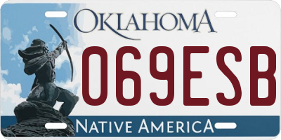OK license plate 069ESB