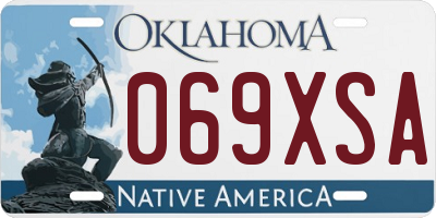 OK license plate 069XSA