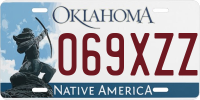 OK license plate 069XZZ
