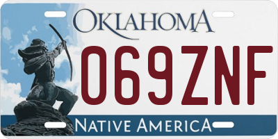 OK license plate 069ZNF