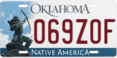 OK license plate 069ZOF