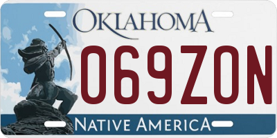 OK license plate 069ZON