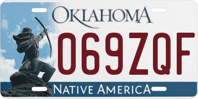 OK license plate 069ZQF