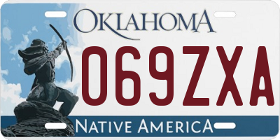 OK license plate 069ZXA