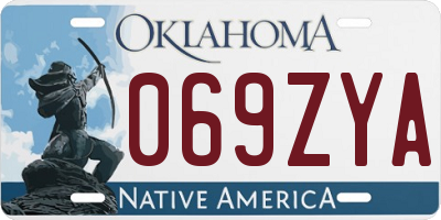 OK license plate 069ZYA