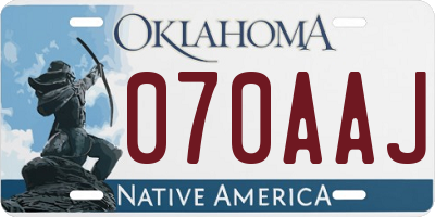 OK license plate 070AAJ