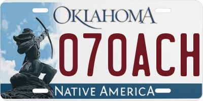 OK license plate 070ACH