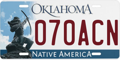 OK license plate 070ACN