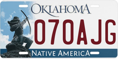 OK license plate 070AJG
