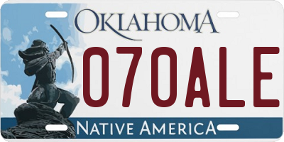 OK license plate 070ALE