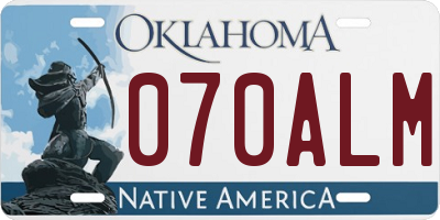 OK license plate 070ALM
