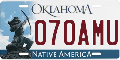 OK license plate 070AMU
