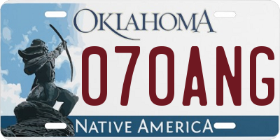 OK license plate 070ANG