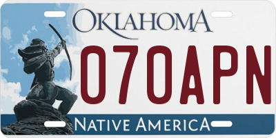 OK license plate 070APN