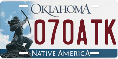 OK license plate 070ATK